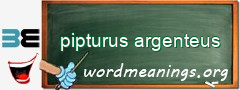 WordMeaning blackboard for pipturus argenteus